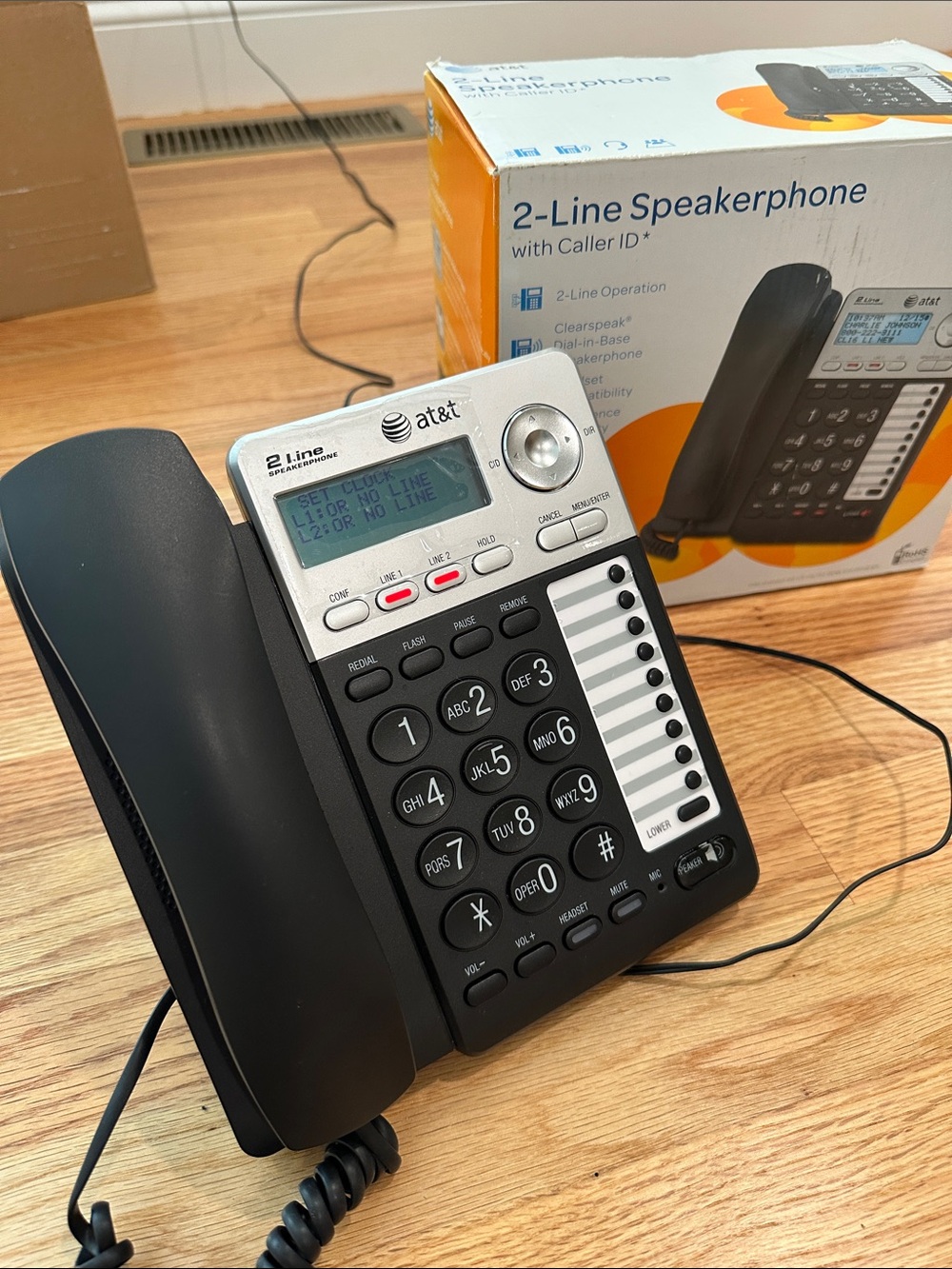 AT&T 2-Line Speakerphone with Caller ID large print home phone old school att